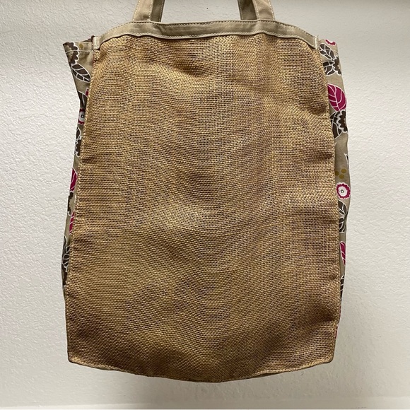 🆕AEO 🦅 Peace Sign Floral Burlap/Canvas Market Day Tote - Picture 3 of 5